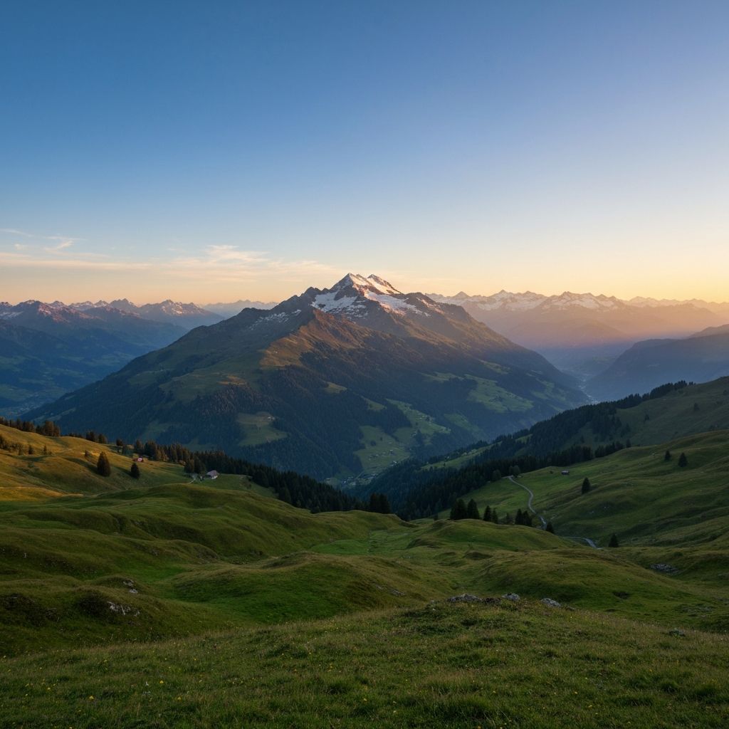 Seasonal changes and circadian rhythm concept in alpine landscape